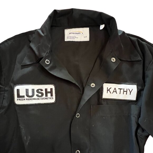 EXTREMELY RARE LUSH Vancouver Kitchen Uniform Shirt Front Snap Closure, Size S/P - Picture 3 of 3